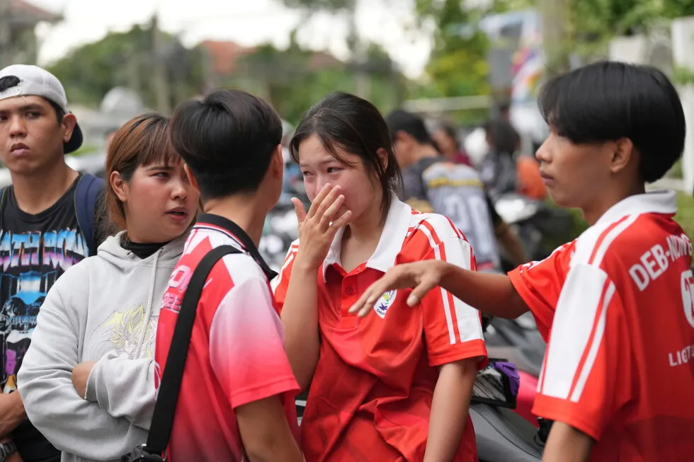 Police respond to a shooting at a high school in Thailand
