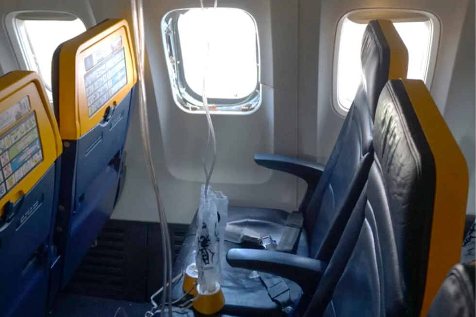 Broken engine part shattered the Ryanair flight window that a passenger’s head got sucked into: NTSB