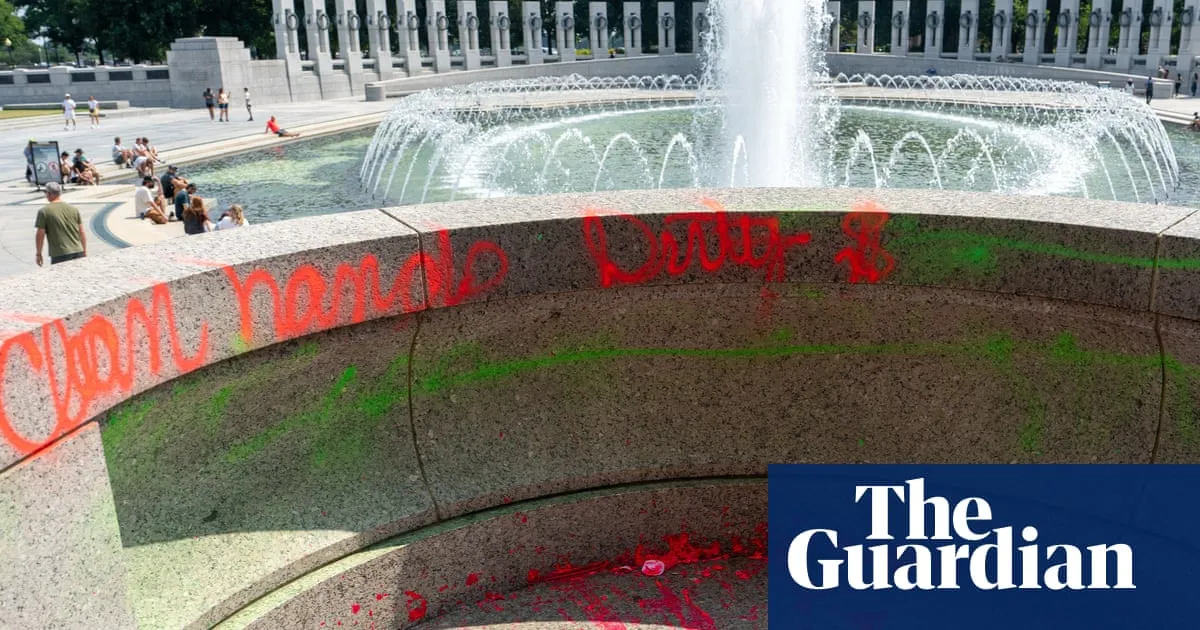Memorial for second world war vandalized with bubbles and graffiti in Washington