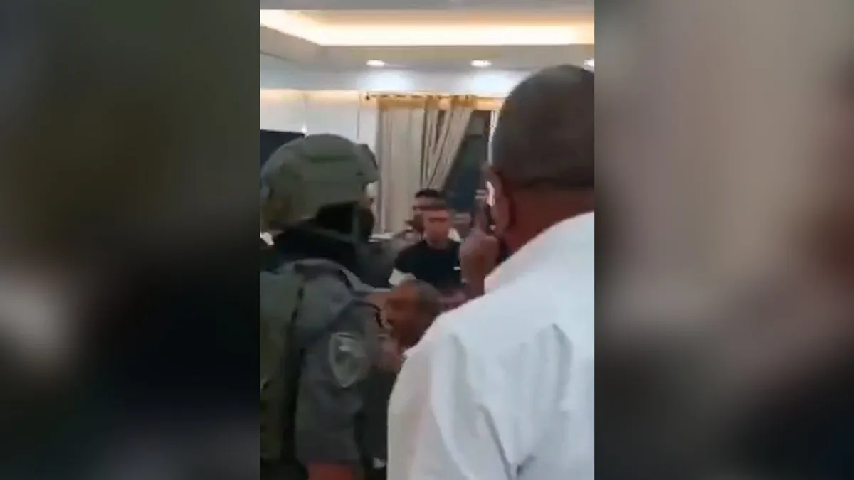 Moment Israeli forces storm wedding hall in occupied West Bank