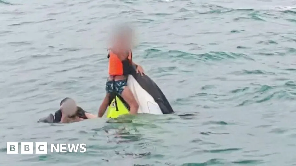 Moment family rescued after 16 hours floating on jet ski off Thailand