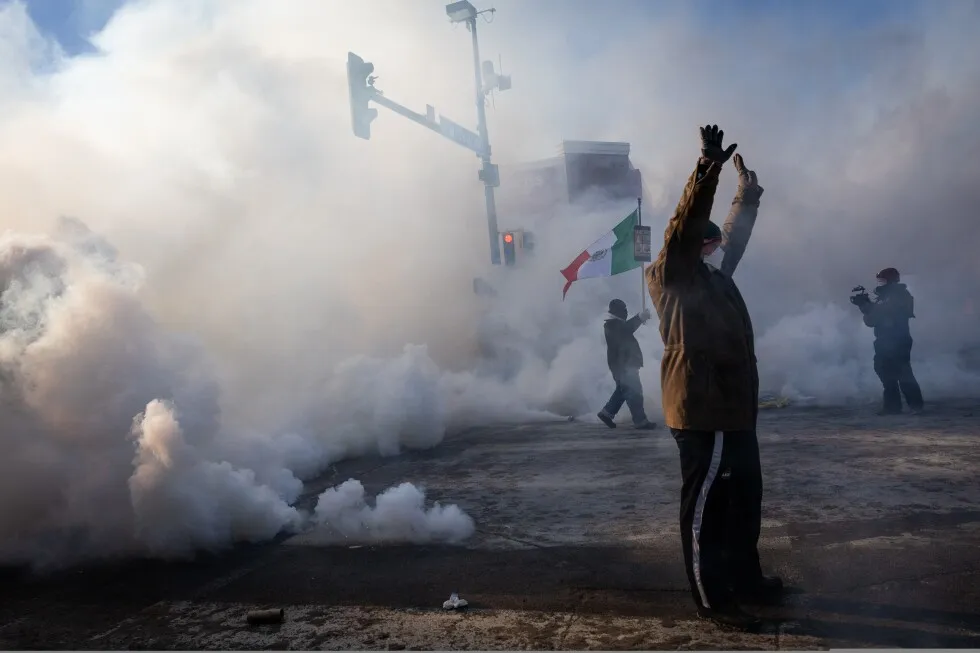 Protesters demand immigration agents leave Minneapolis after man is shot and killed during crackdown