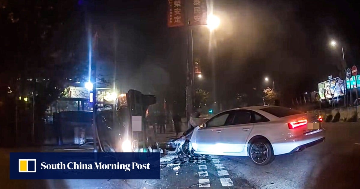 65-year-old Hong Kong woman dies after taxi overturns in early morning crash