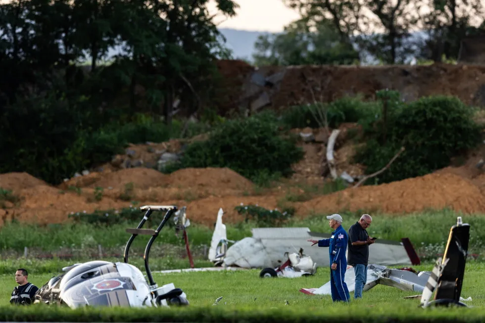 Pennsylvania State Police helicopter and small plane collide and crash; no word on possible injuries