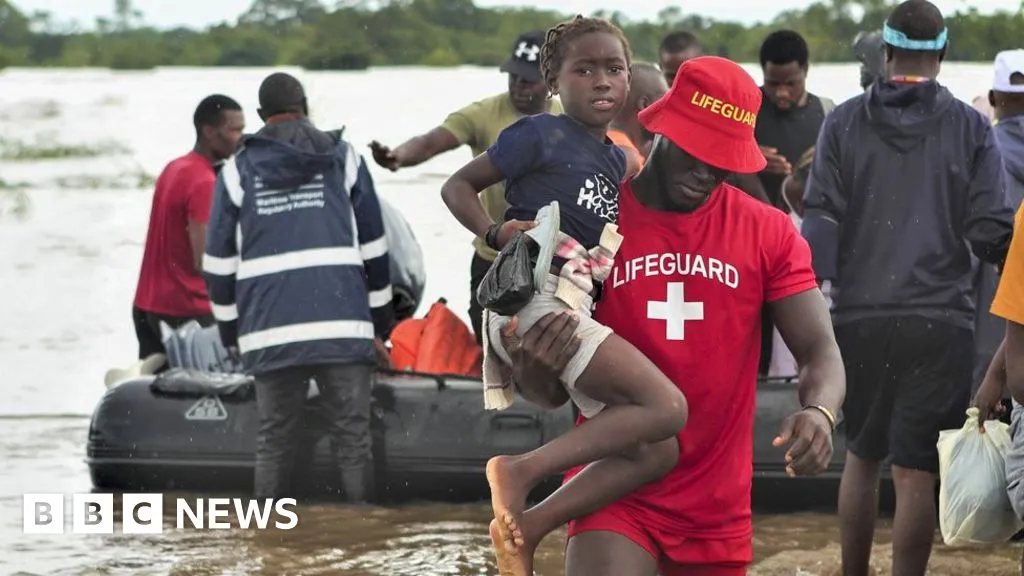 People cling to treetops as 'worst floods in a generation' sweep Mozambique