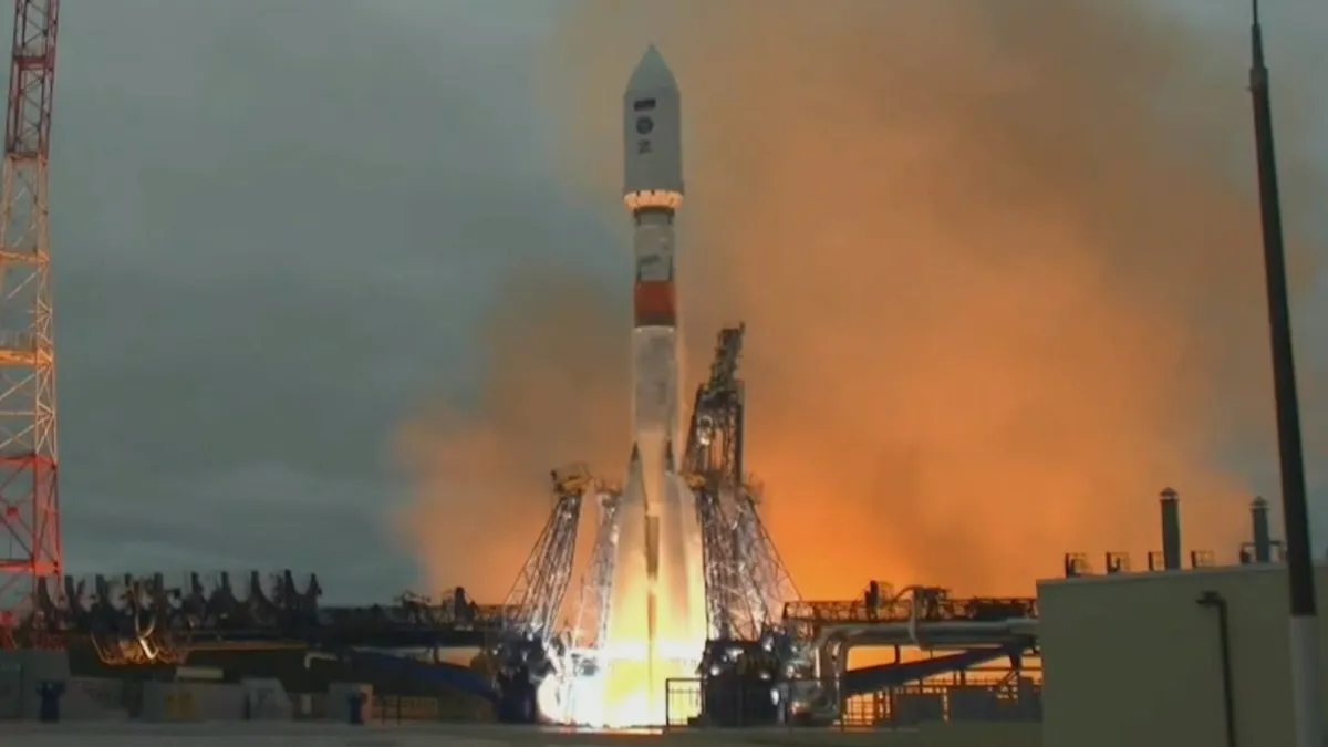 Video: Russia launches rocket into space with military satellite