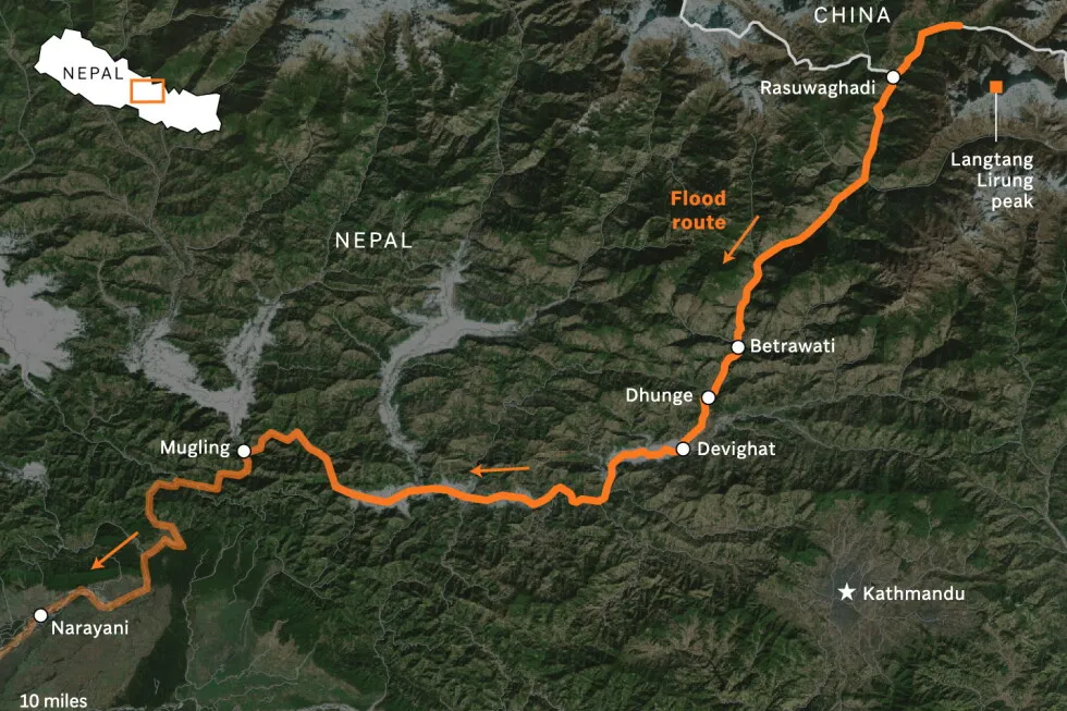 Scientists find clues in satellite imagery to the cause of catastrophic floods in Nepal and Tibet