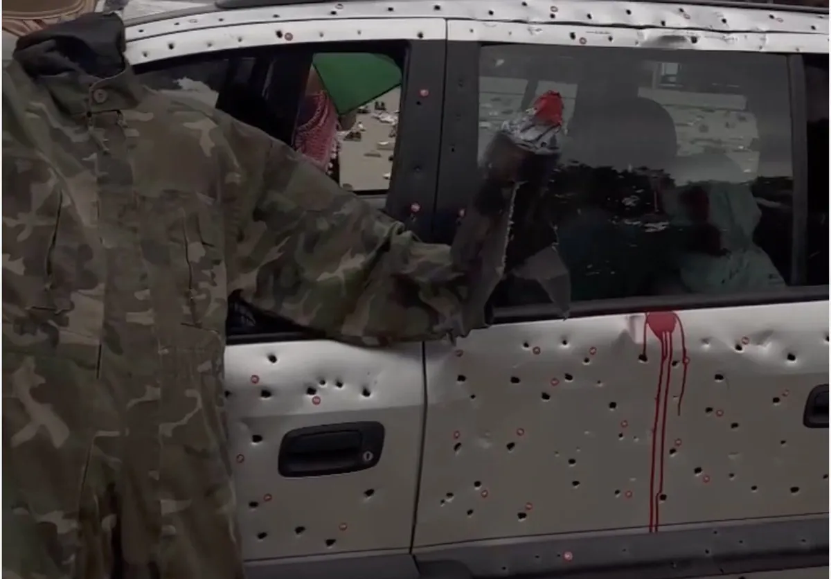 Bullet-riddled car on display in Berlin to remember Hind Rajab