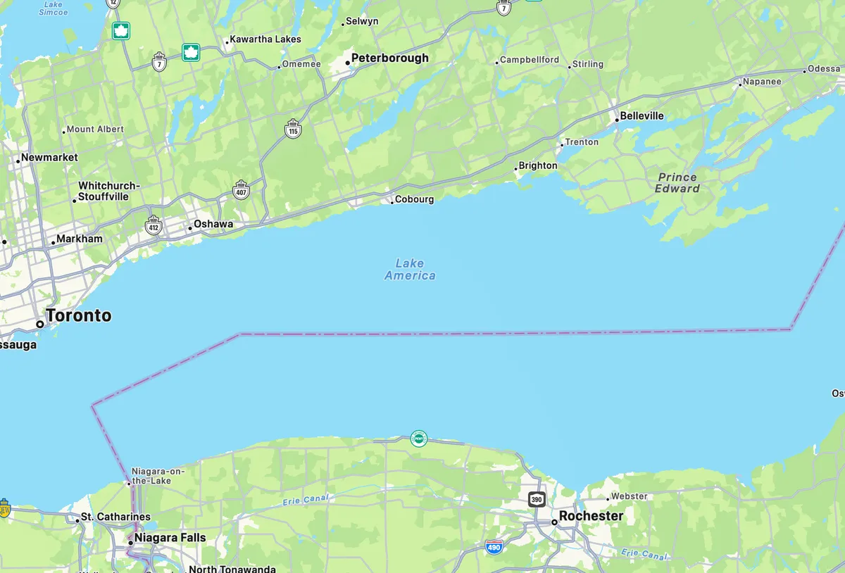 Apple changes name of Lake Ontario to ‘Lake America’ in maps app