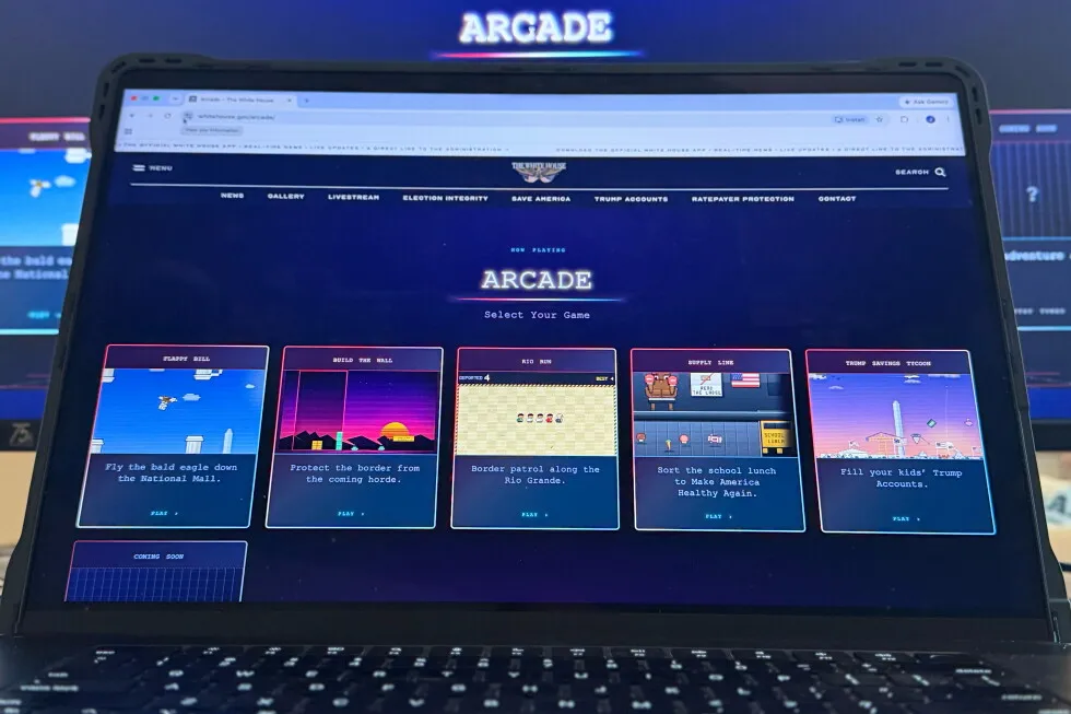 White House website debuts 5 low-res arcade video games that promote Trump’s agenda