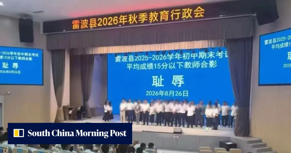 Chinese teachers publicly shamed on stage for students’ low test scores, sparking outrage