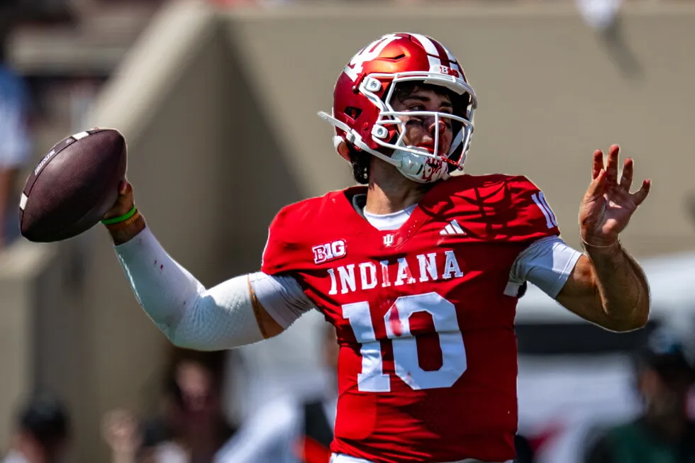 Josh Hoover shined in his Hoosiers debut, and he made it look gritty with a busted nose