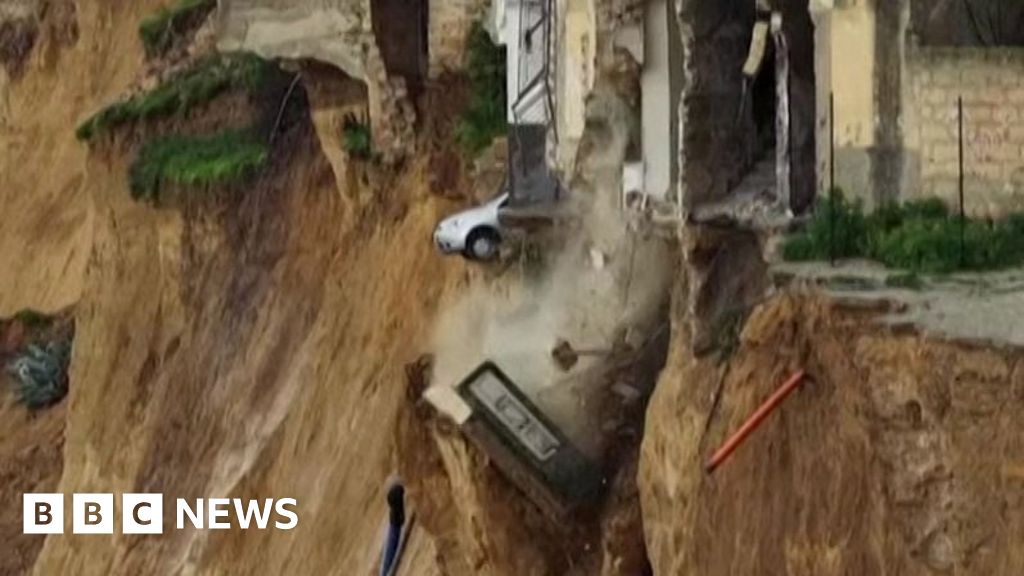 Watch: Huge landslide in Sicily after Storm Harry