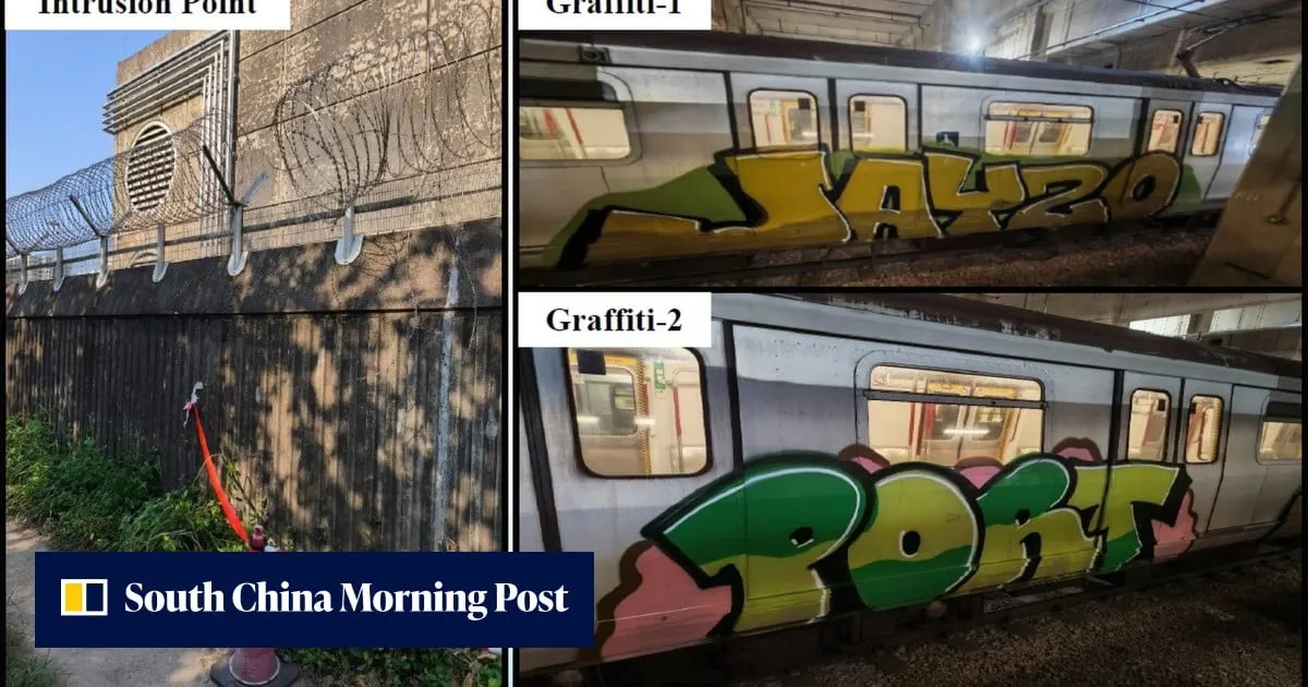 Hong Kong police arrest 2 tourists over graffiti on MTR Corp train carriages