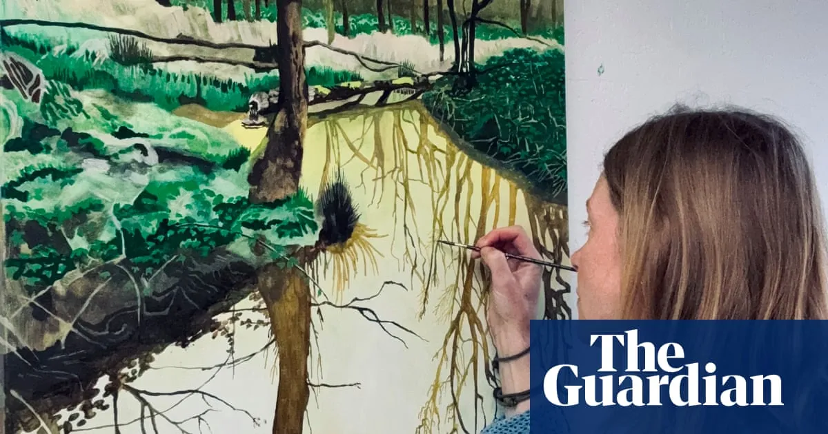 Artist delights in beautiful ‘mess’ and dead trees of England’s rewilding sites