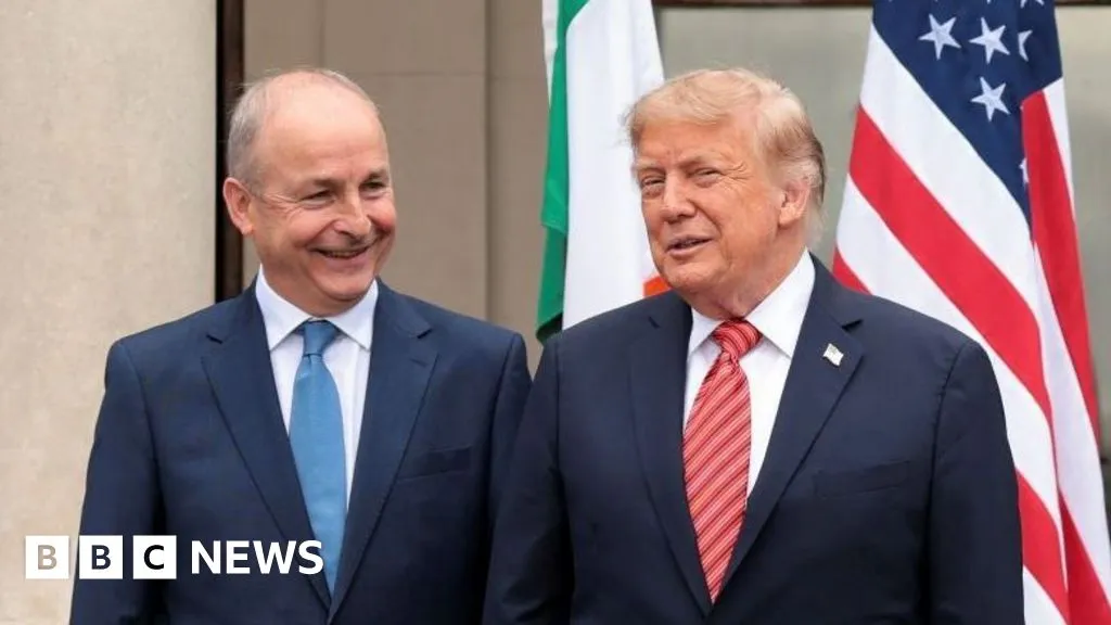 Trump meeting Irish leader Micheál Martin during visit