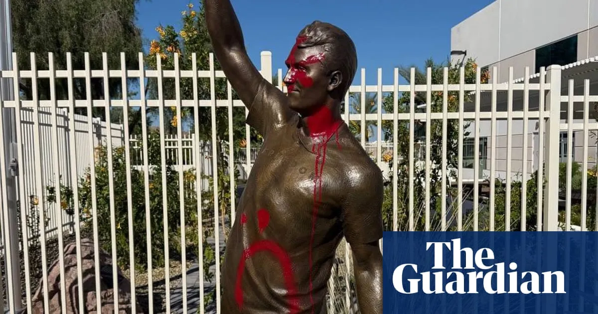 New Charlie Kirk statue vandalized at Turning Point USA headquarters