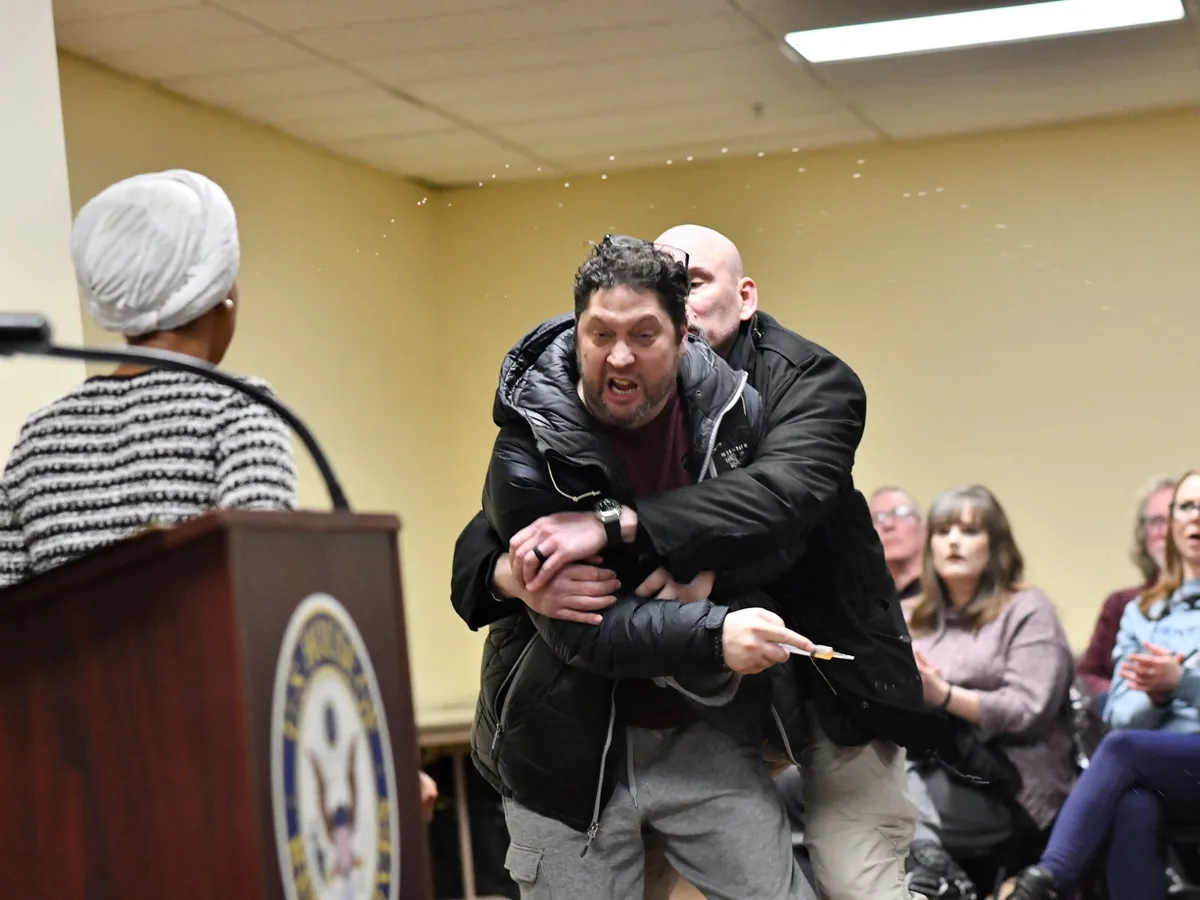 Minnesota Representative Ilhan Omar attacked during town hall meeting