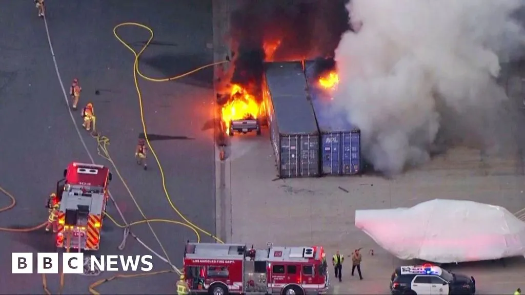 Three killed after LA news helicopter crashes while covering deadly bus collision