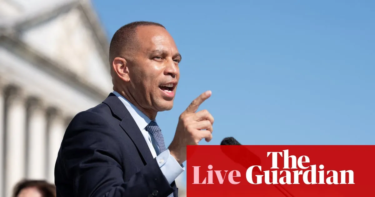‘So many loopholes’: Democratic House leader Jeffries flags concerns over Russia sanctions bill – US politics live