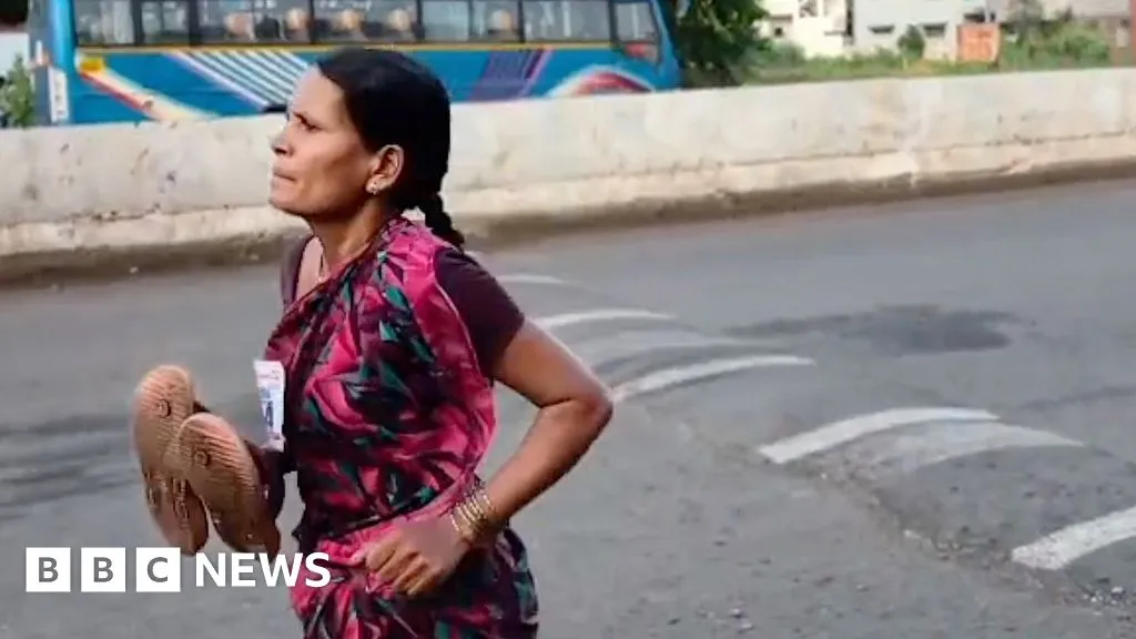Mum's viral barefoot race sparks debate over India's education crisis