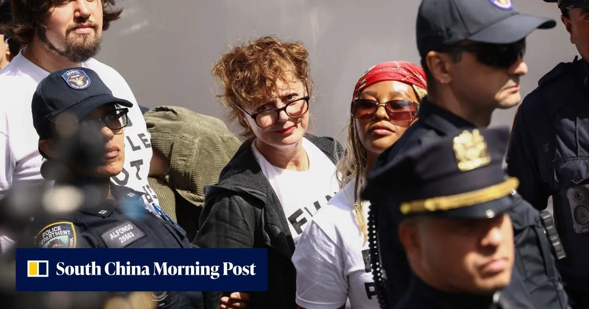 Hollywood star Susan Sarandon among 100 arrested at New York anti-Netanyahu protest