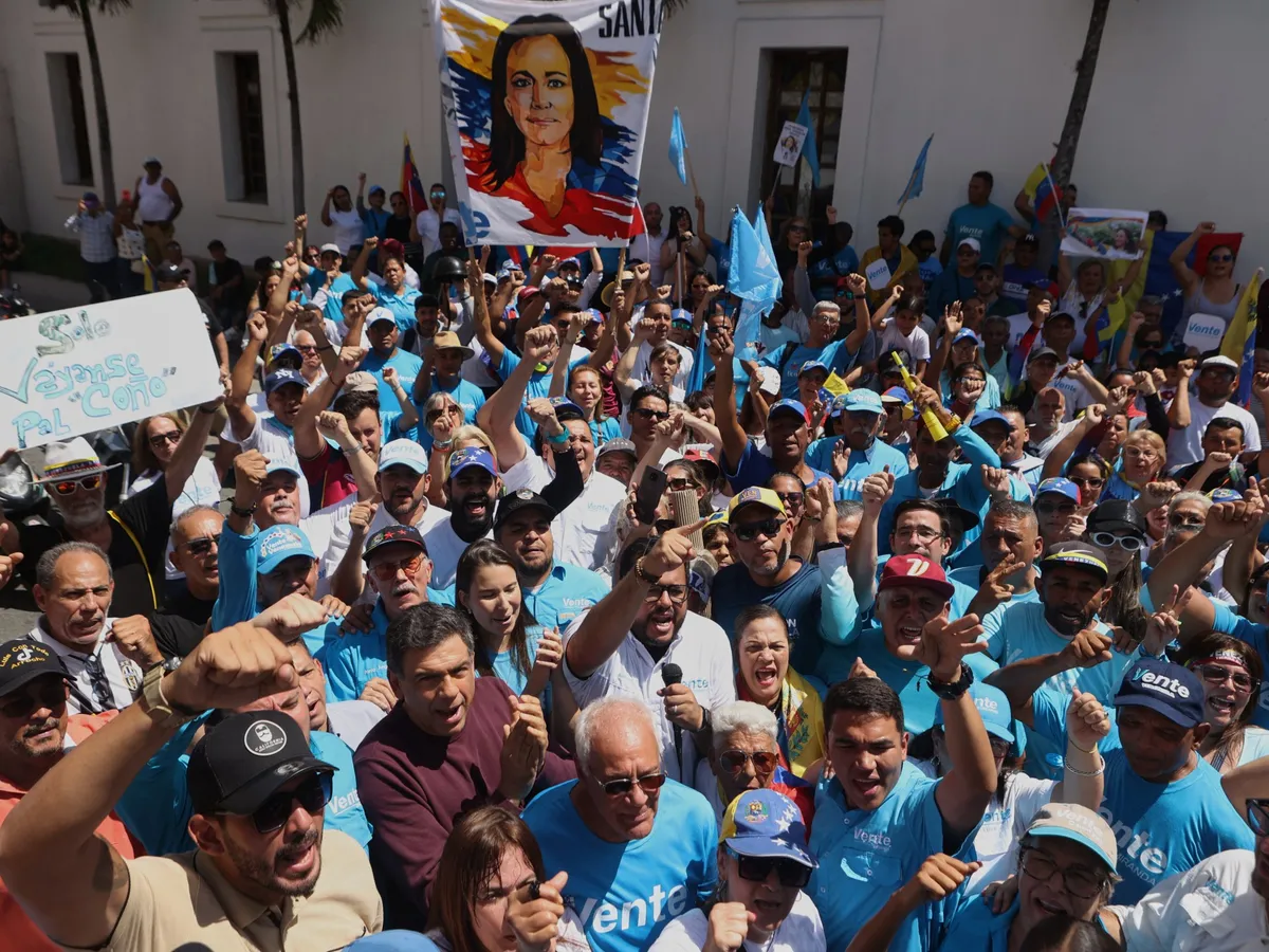 Venezuelans rally for opposition leader’s return and presidential elections