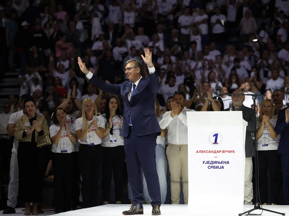 Serbian populist leader Vucic launches campaign for prime minister