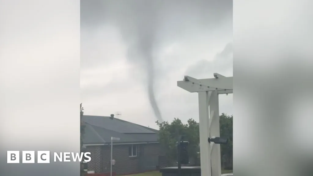 Rare tornado whips through small Australian town