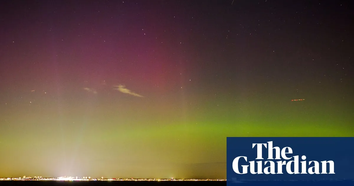 Skies across the UK illuminated by the northern lights