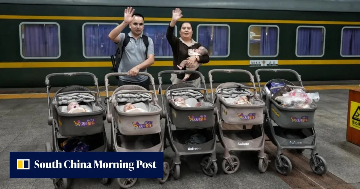 Strangers and railway staff help Chinese couple bring quintuplets home by train