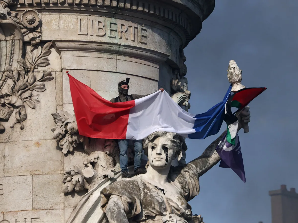 Protesters clash with police during nationwide demonstrations in France