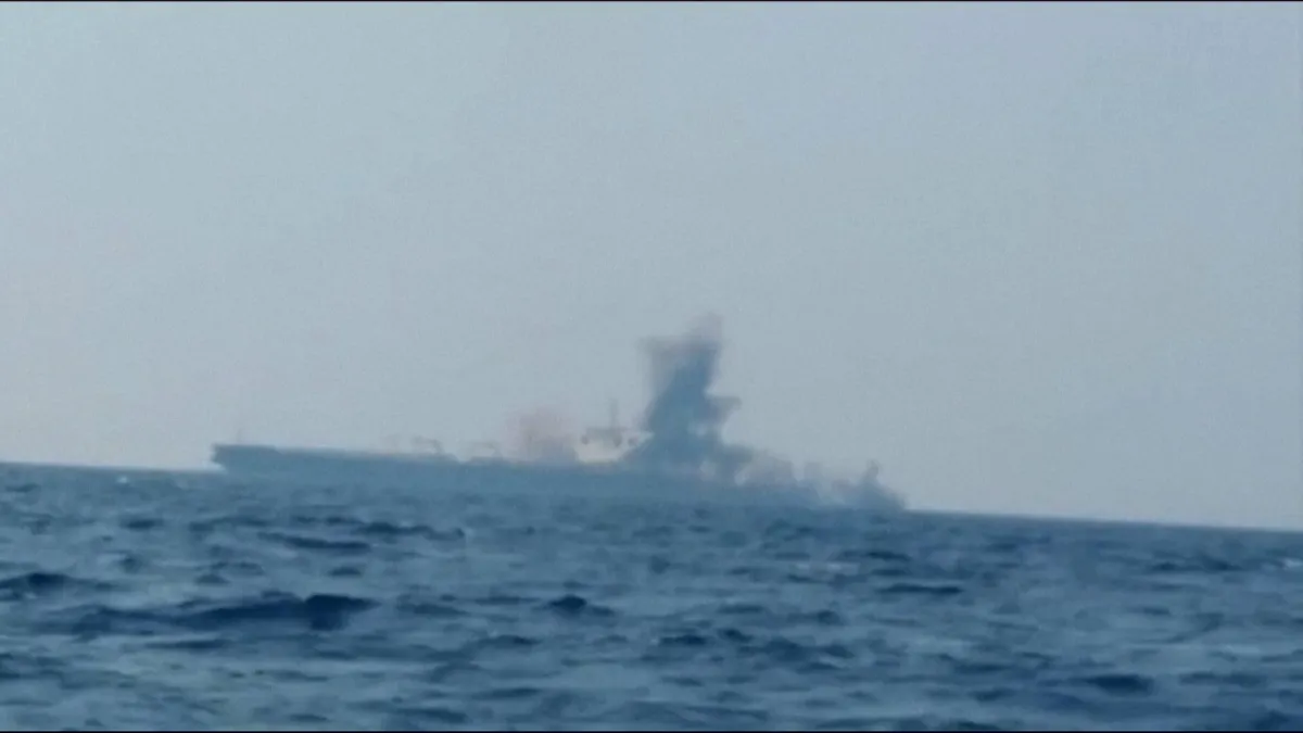 Iranian TV airs video said to show tanker explosion in Hormuz