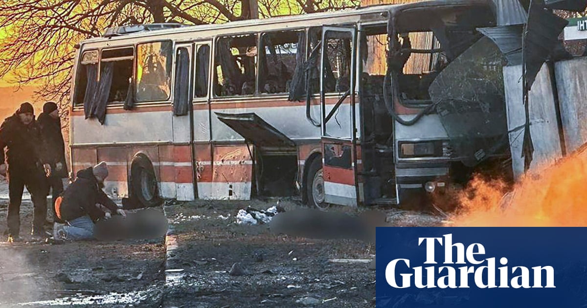 Russian drone attack on bus carrying mine workers in Ukraine kills at least 12