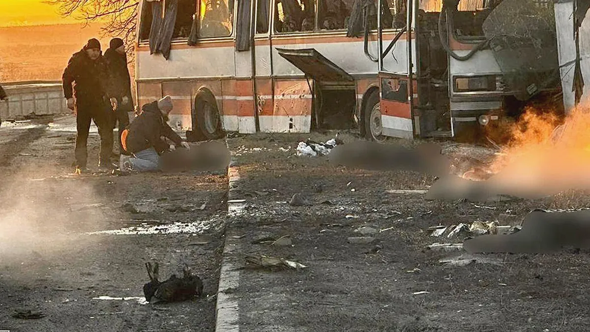 Russia kills 12 Ukrainian miners in deadly bus attack hours after peace talks postponed