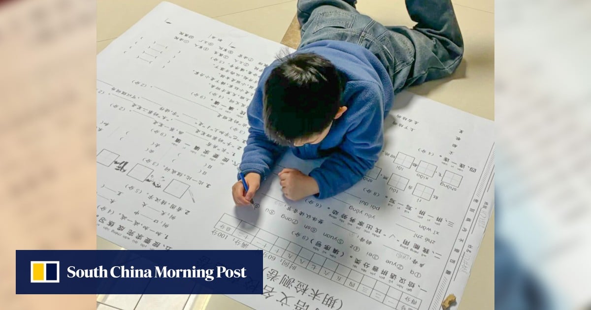 China parents use giant homework papers to motivate kids, divide public opinion