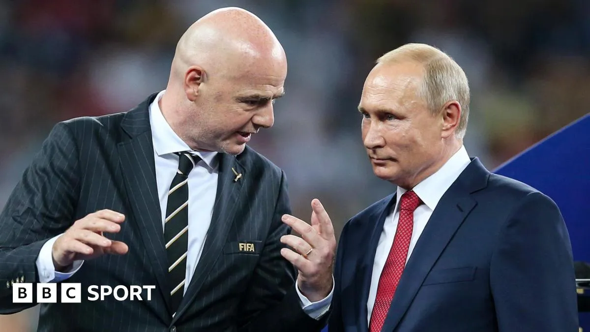 Fifa president 'infantile' for wanting to lift Russia ban, Ukraine minister says