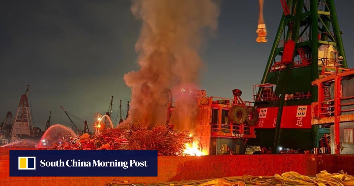 Barge catches fire at Yau Ma Tei cargo area, second case in less than a week