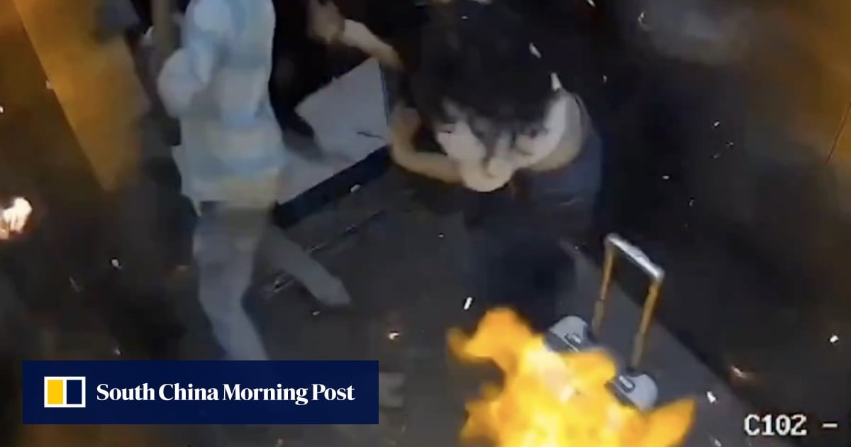 Woman in India injured after gas-filled balloons explode in lift