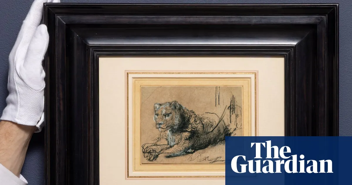 Rembrandt lion drawing raises $18m for big cat conservation at US auction