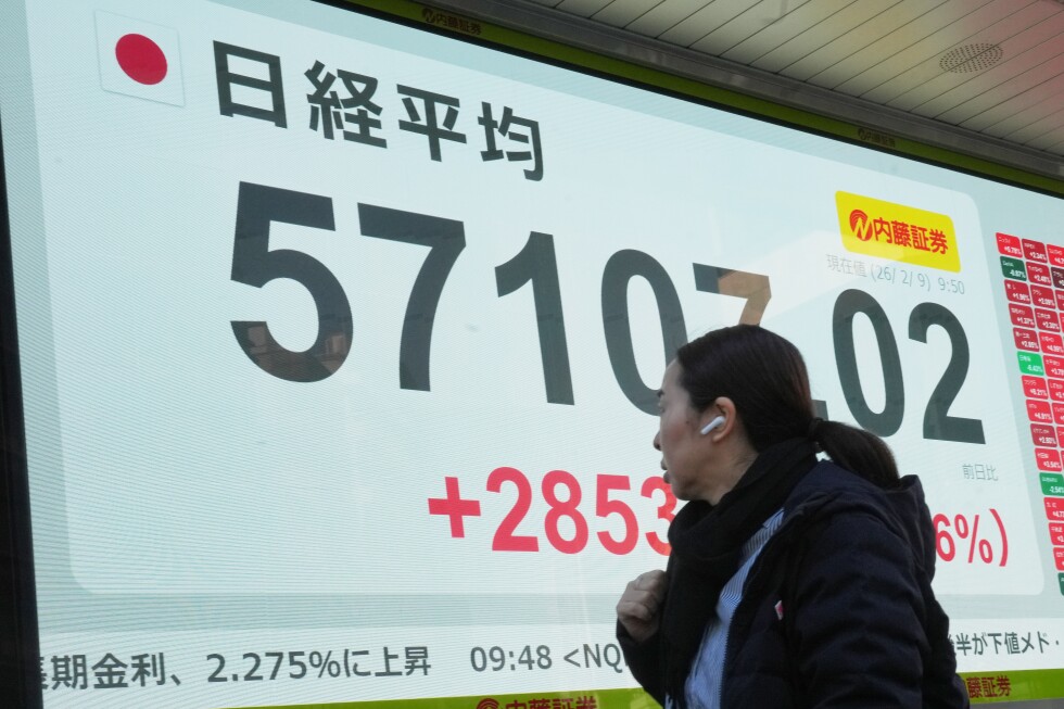 World shares rally and Japan’s Nikkei 225 jumps after a big victory for PM Takaichi’s ruling party