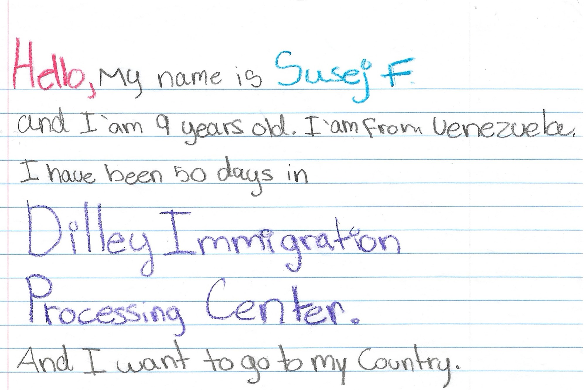 “I Have Been Here Too Long”: Read Letters from the Children Detained at ICE’s Dilley Facility