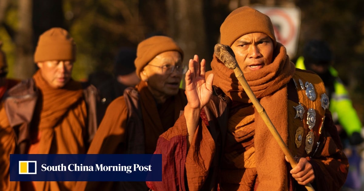 Walk for peace: Buddhist monks arrive in Washington after 3,700km journey