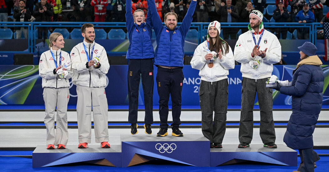 Sweden’s last stone topples U.S. in curling.