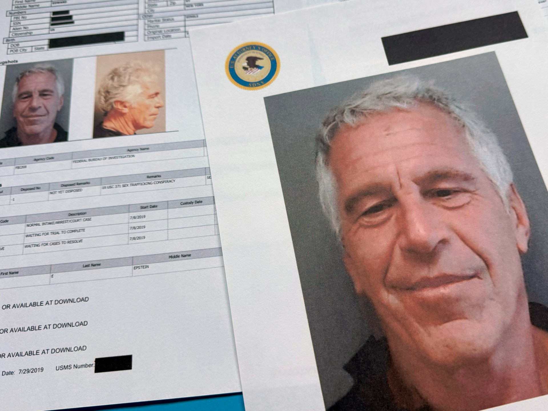 Six men named in US Congress: Why is so much redacted in the Epstein files?