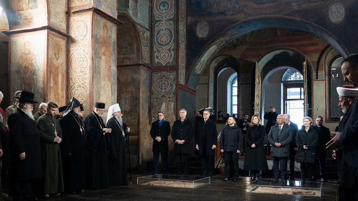 European leaders pray with Ukraine’s Zelenskyy on invasion anniversary