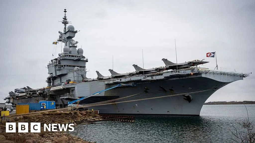 Drone jammed near French aircraft carrier was probably Russian, says Sweden