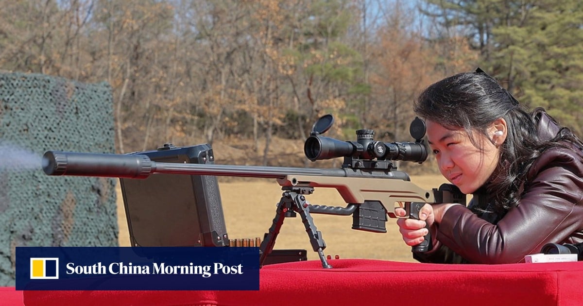 North Korea unveils image of Kim’s teenage daughter firing rifle at shooting range