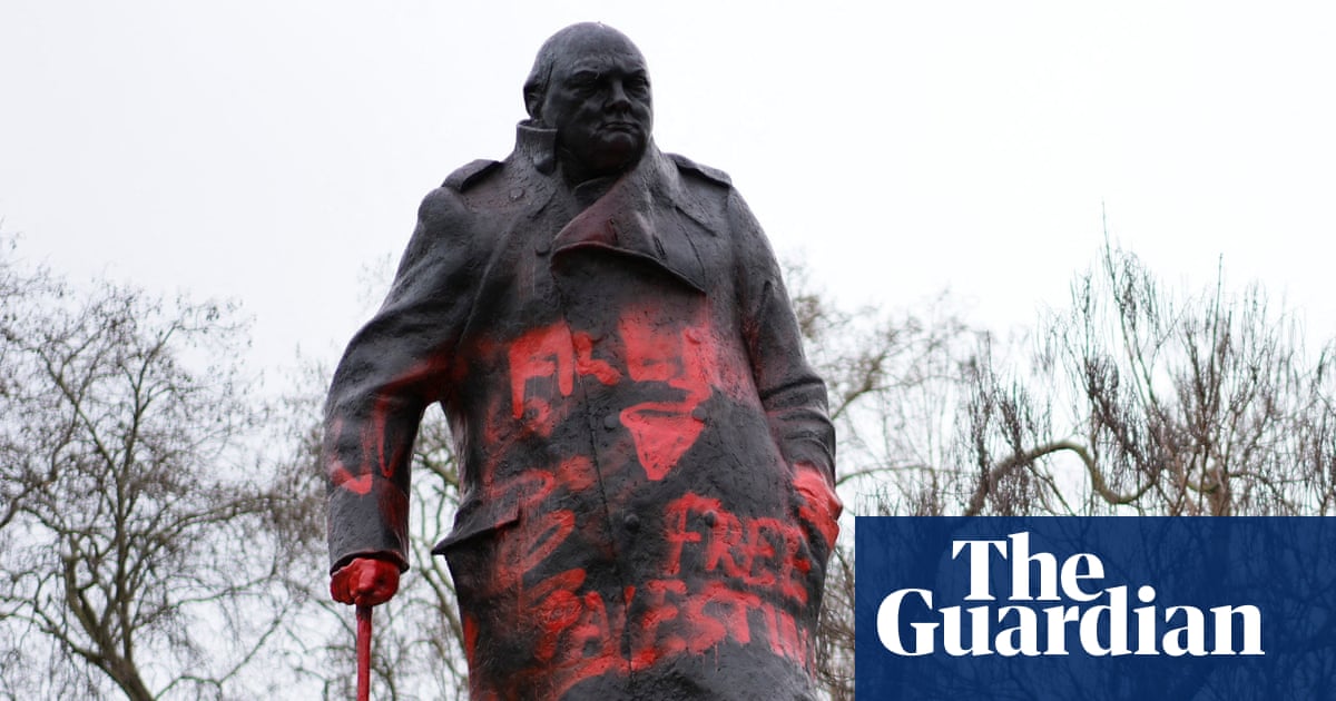Man charged with criminal damage after Churchill statue sprayed with graffiti