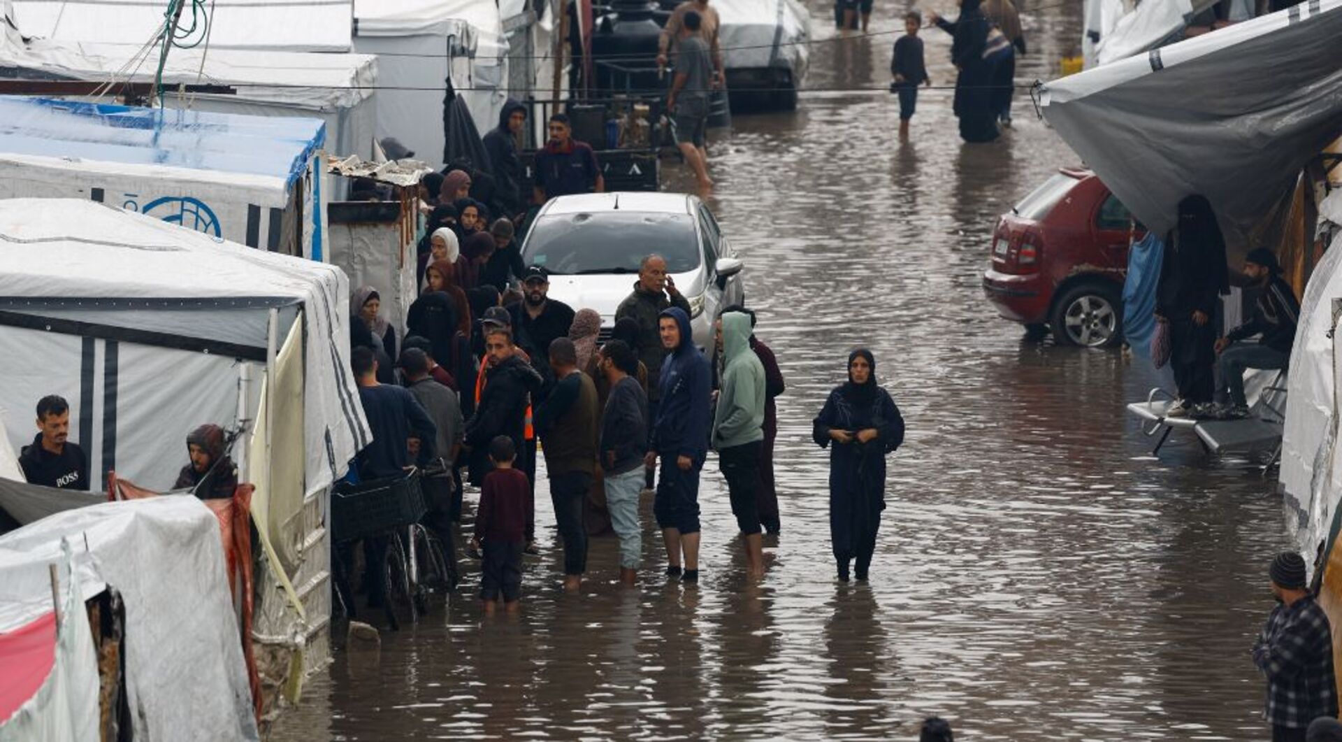 Tents flood, families seek shelter as Storm Byron bears down on Gaza